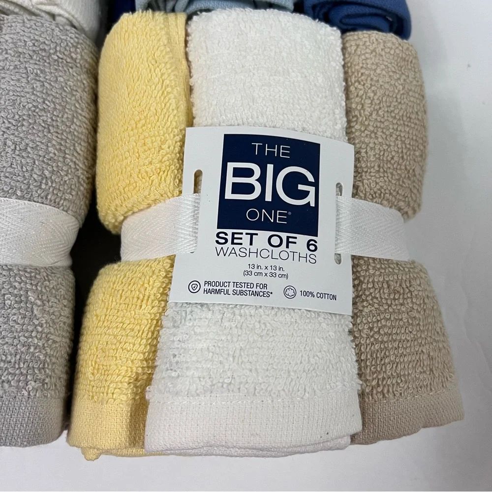 4 packs bundle the big one set Of 6 washcloths